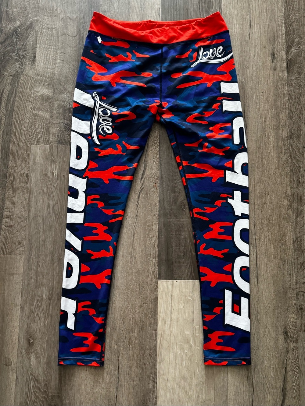 Broncos Navy & Orange  Camo Athletic Leggings with 'Love' Detail